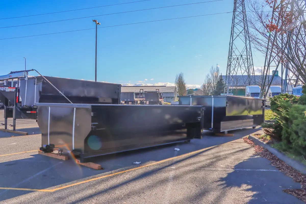 Roll-off dumpster ready for waste disposal at job site for Roofing Dumpster Rental in Fairfield